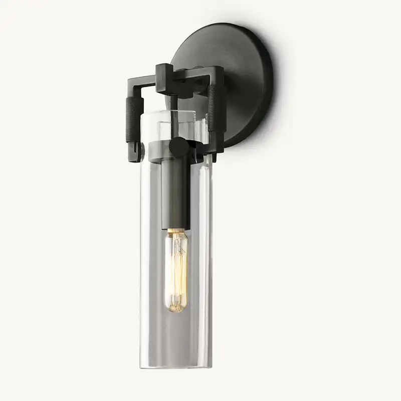 Machinista Glass Cylinder Sconce 9"