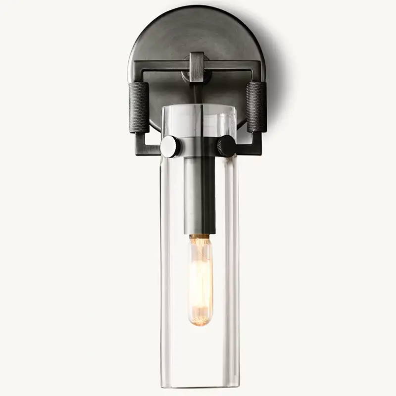 Machinista Glass Cylinder Sconce 9"