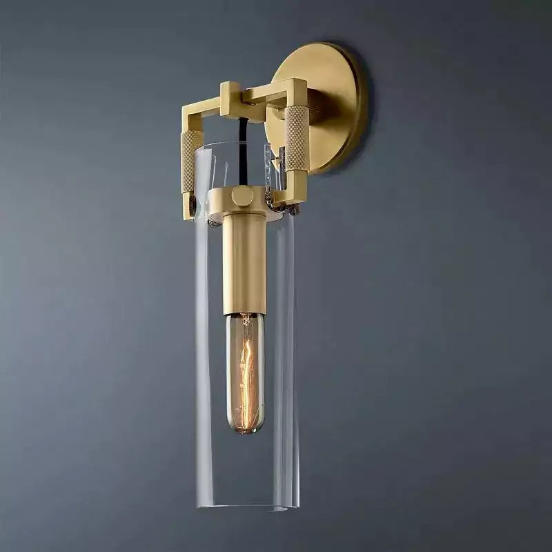 Machinista Glass Cylinder Wall Sconce 12"