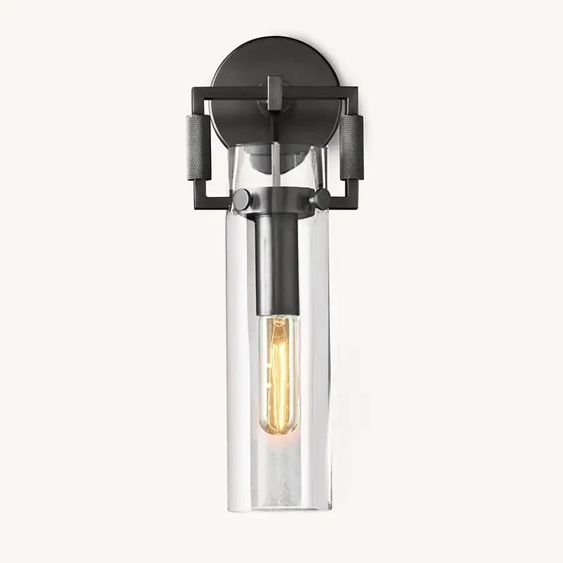Machinista Glass Cylinder Wall Sconce 12"