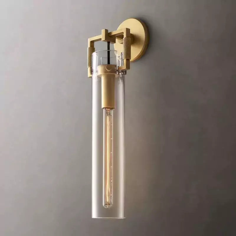 Machinista Glass Cylinder Wall Sconce 16"