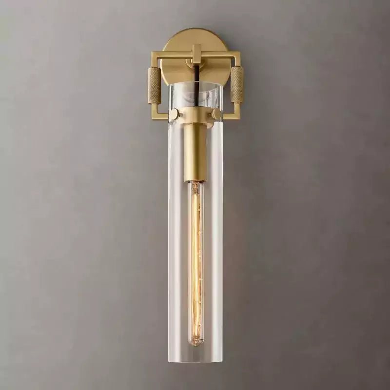 Machinista Glass Cylinder Wall Sconce 16"