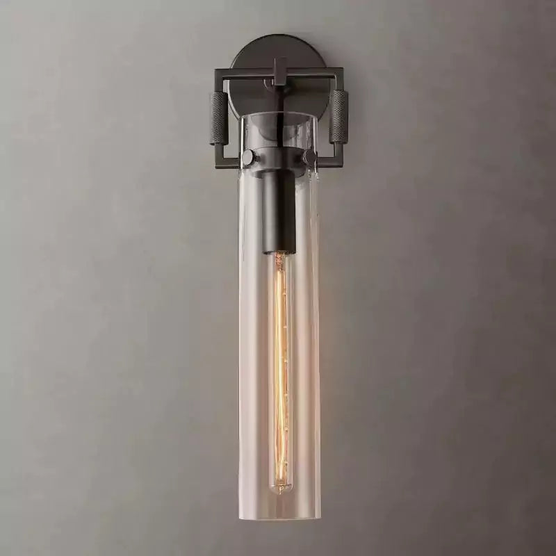 Machinista Glass Cylinder Wall Sconce 16"