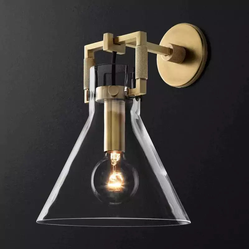 Machinista Glass Funnel Wall Sconce
