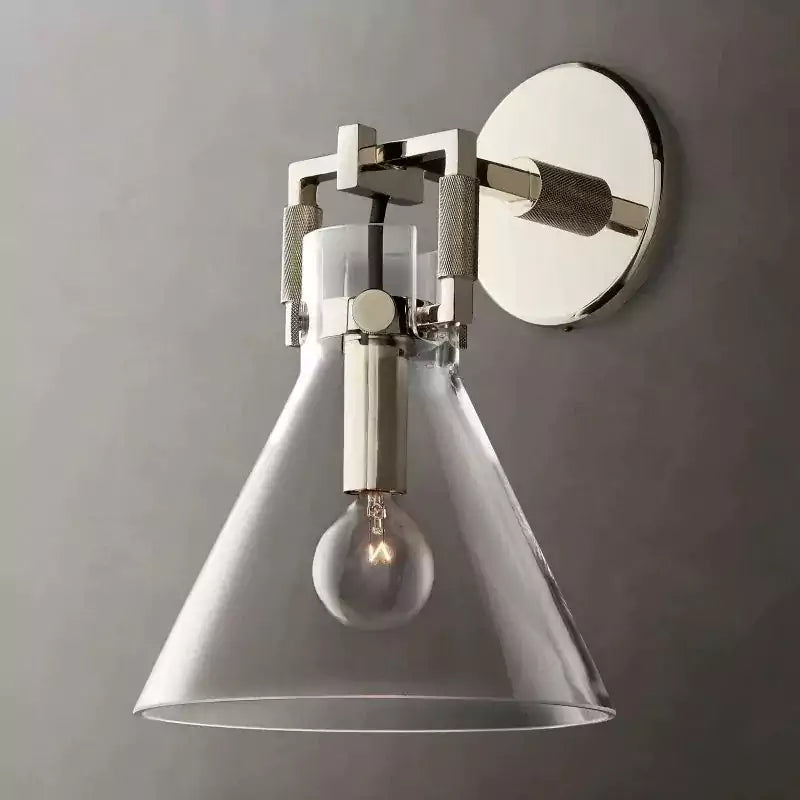 Machinista Glass Funnel Wall Sconce
