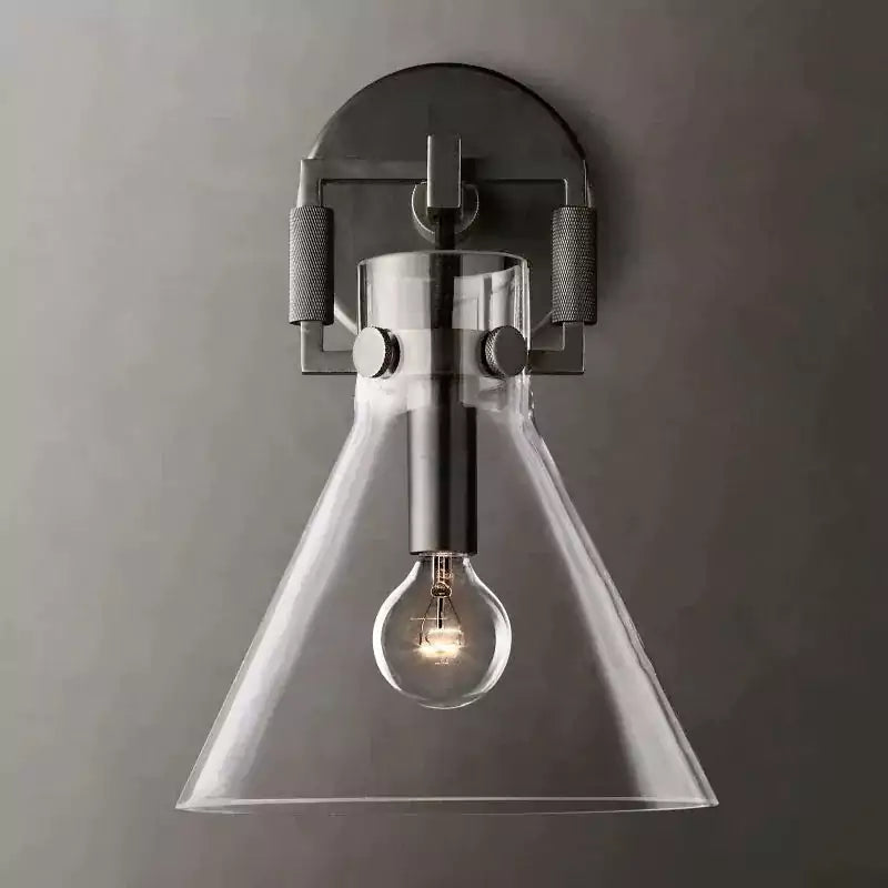 Machinista Glass Funnel Wall Sconce
