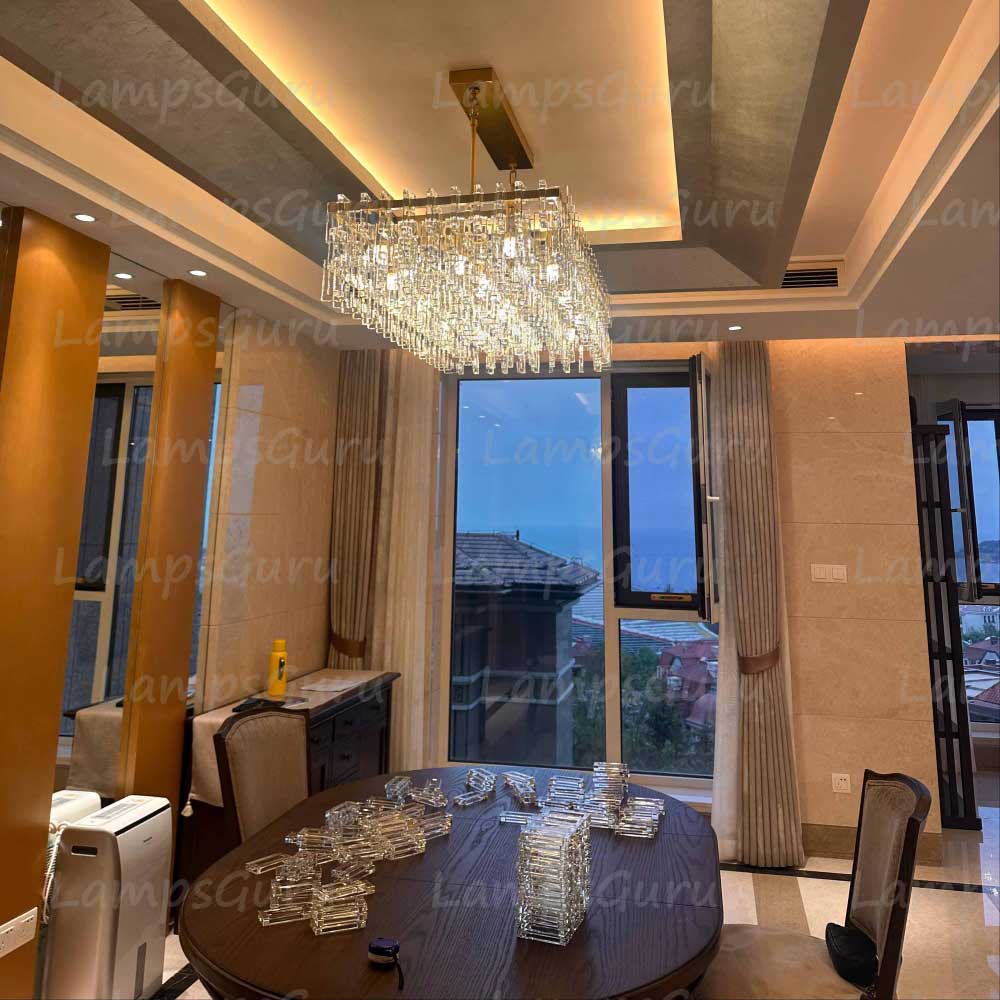LG Marian Tiered Rectangular Chandelier 60"