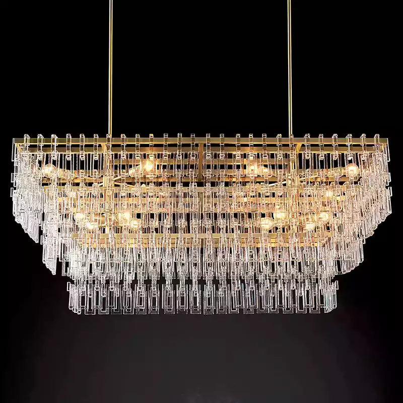 Marignam Tiered Rectangular Chandelier 60"