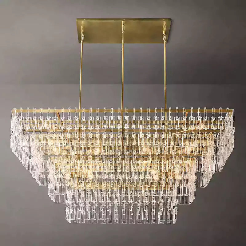 Marignany Tiered Rectangular Chandelier 72"