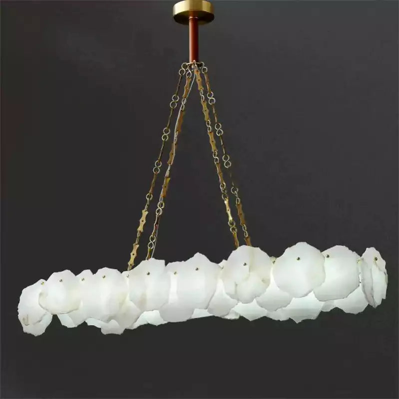 Nasile Linear Alabaster Chain Chandelier