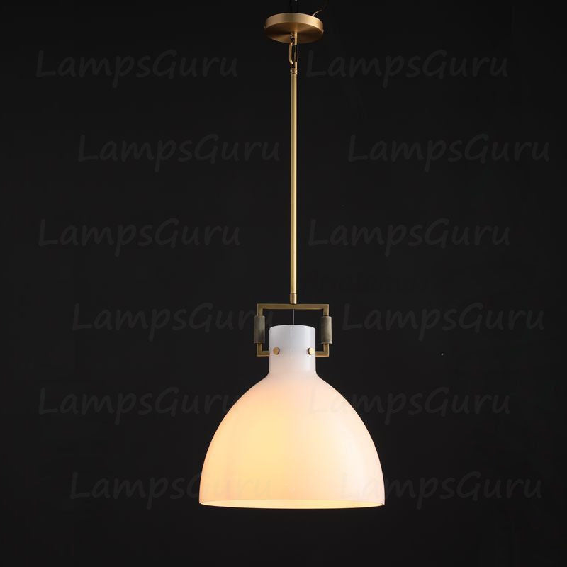 Machinista Milk Glass Cloche Pendant
