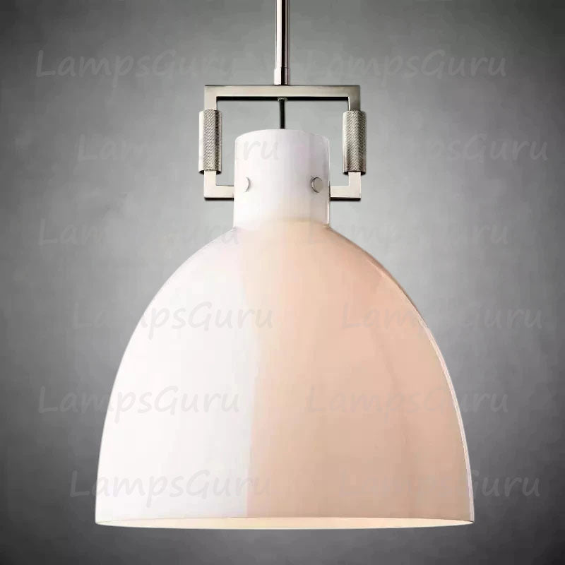 Machinista Milk Glass Cloche Pendant