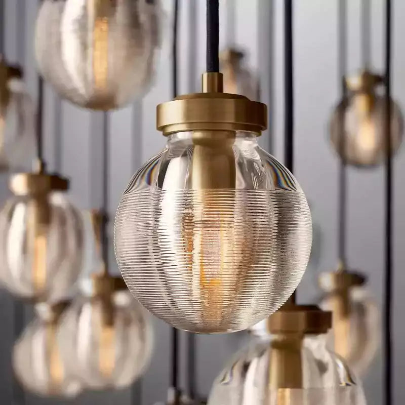 Pearls Spherical Rectangular Chandelier 72"