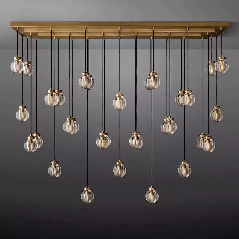 Pearls Spherical Rectangular Chandelier 72"