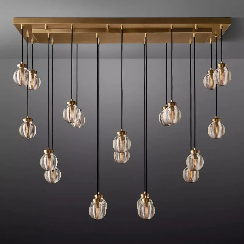 Pearls Spherical Rectangular Chandelier 54"