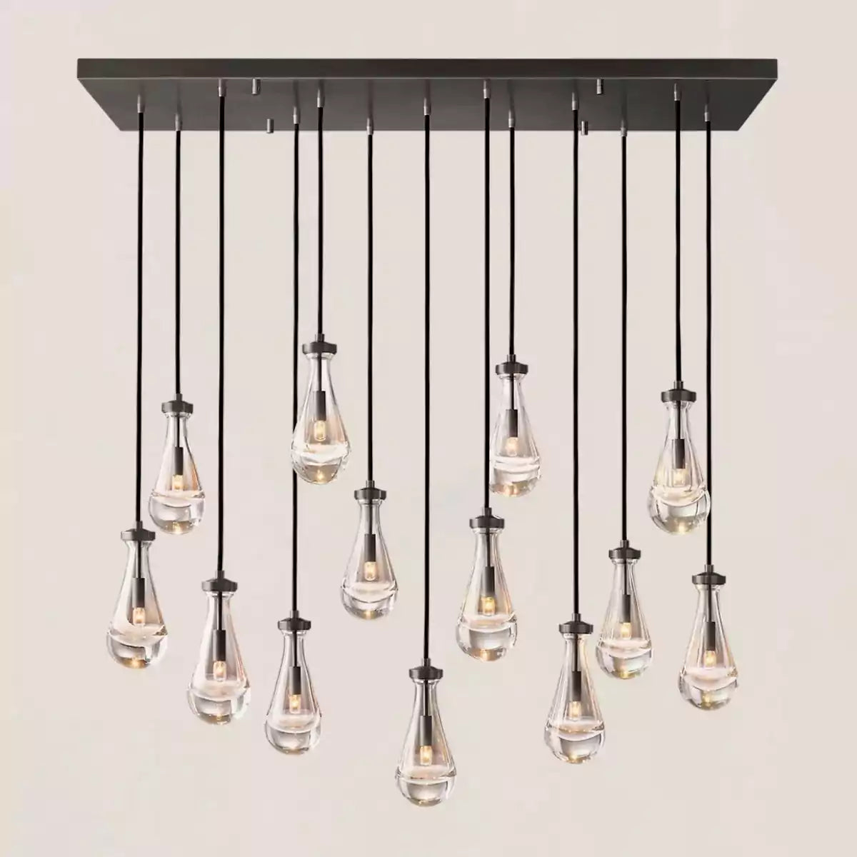 Raindrop Rectangular Chandelier 54"