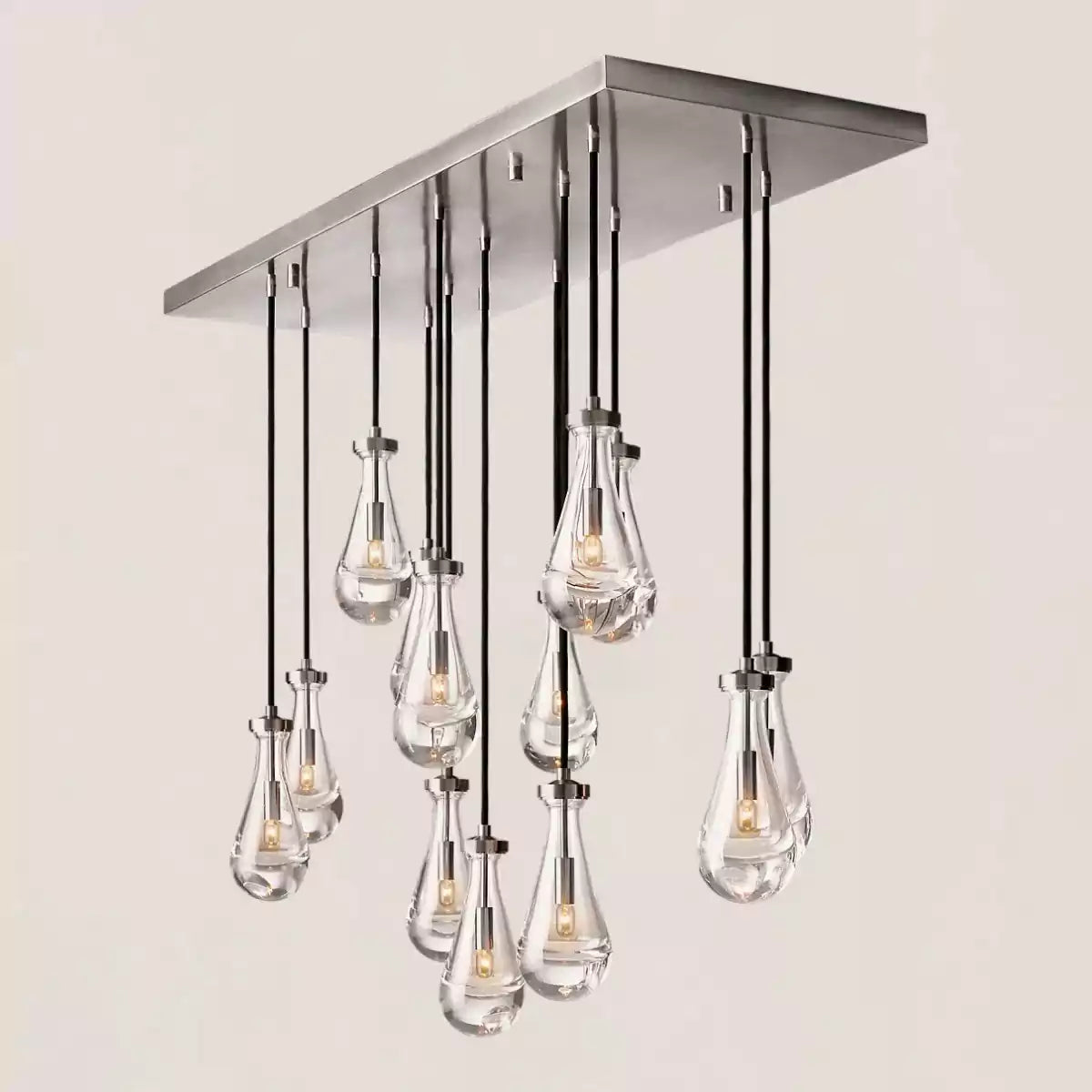 Raindrop Rectangular Chandelier 54"