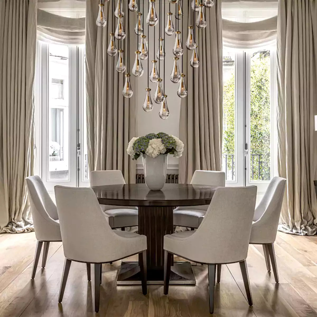 Raindrop Round Chandelier 60"