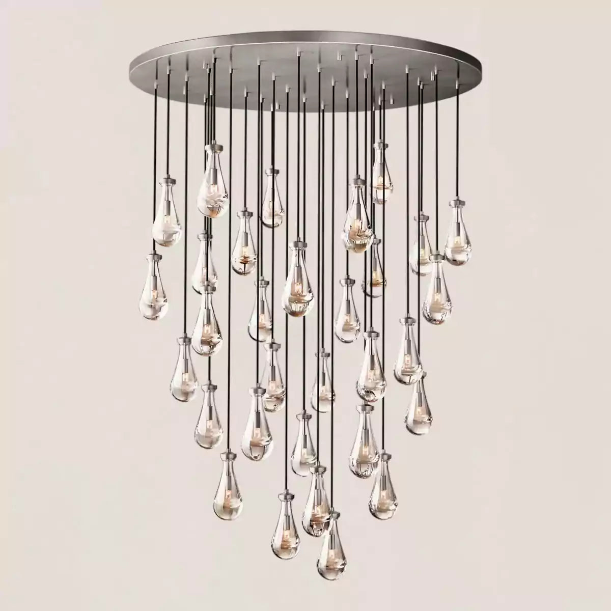 Raindrop Round Chandelier 60"
