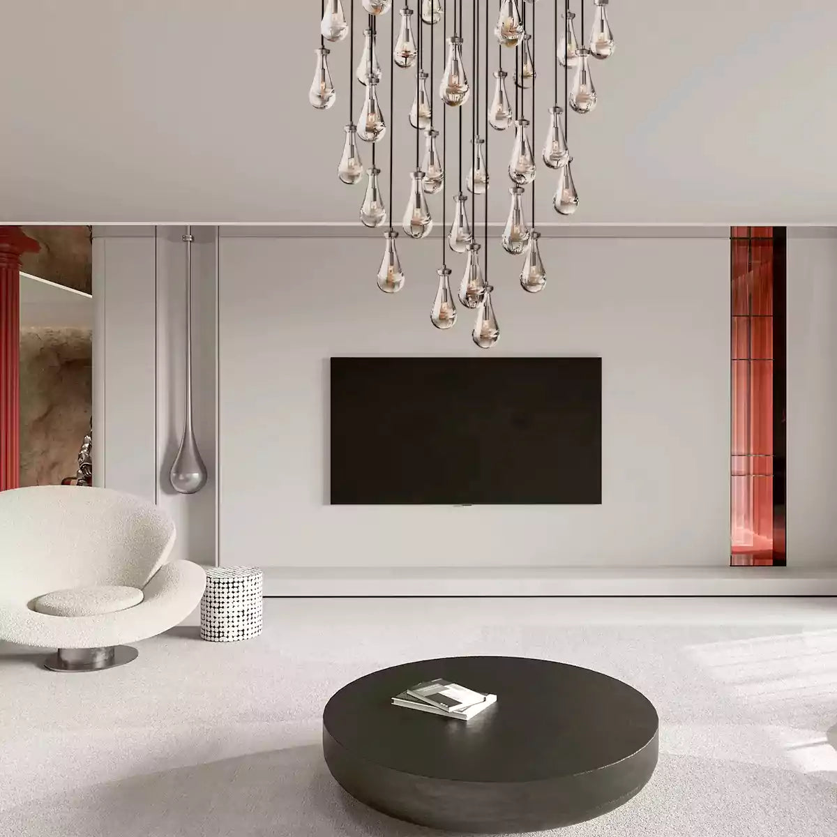 Raindrop Round Chandelier 60"