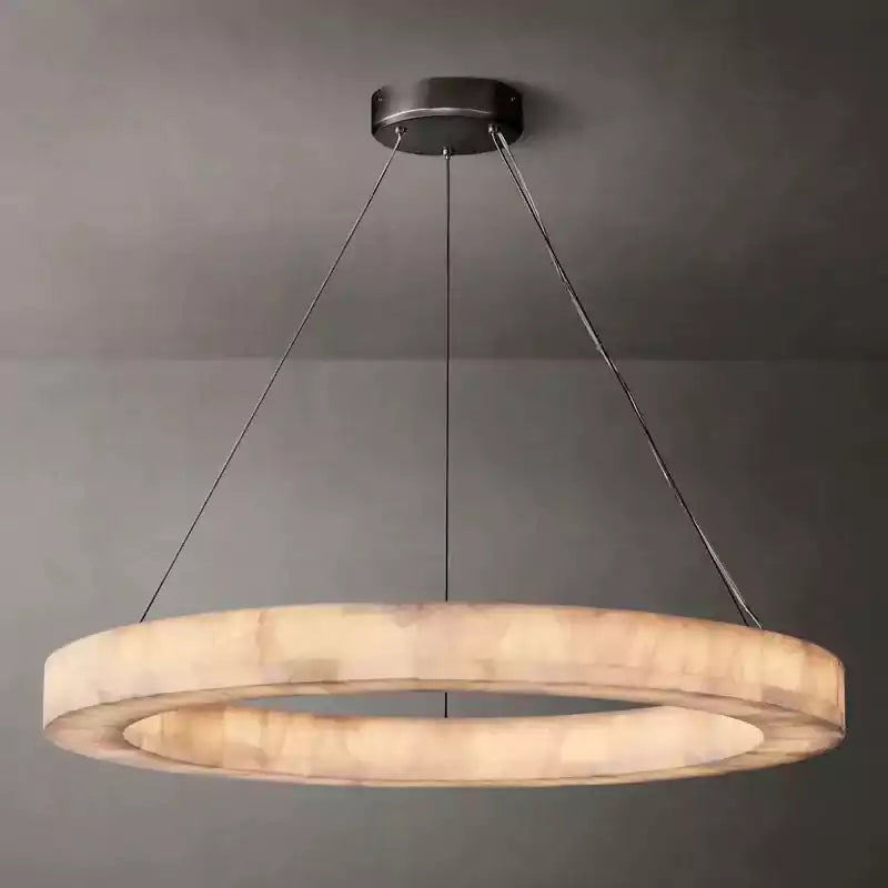 Rivagey Calcite Round Chandelier 40"