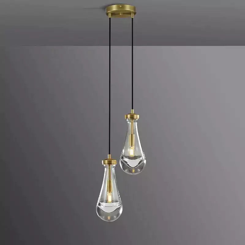 Raindrop 2 Lights Cord Round Chandelier