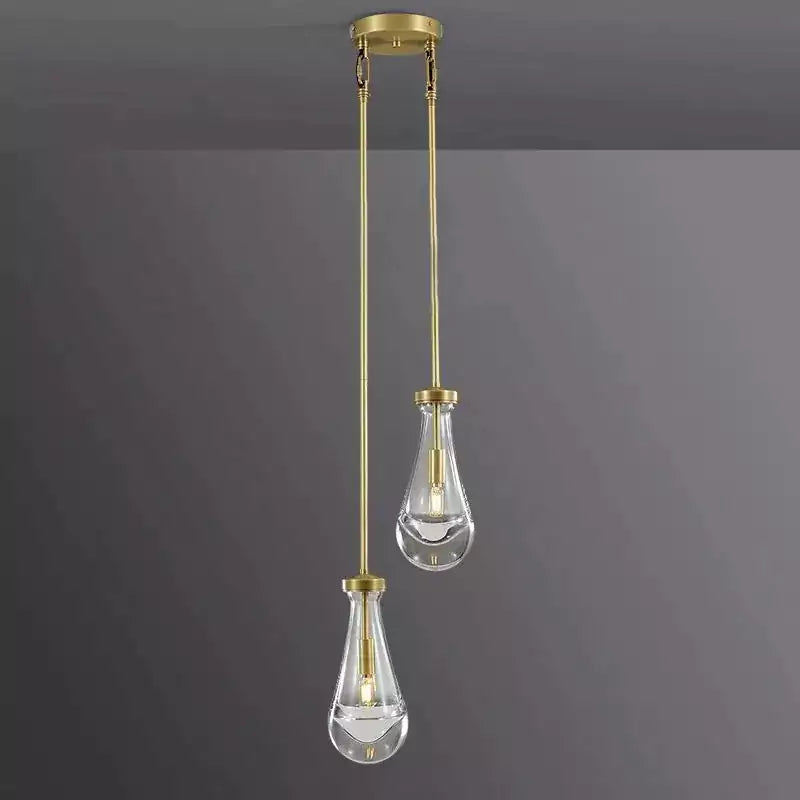 Raindrop 2 Lights Rod Round Chandelier