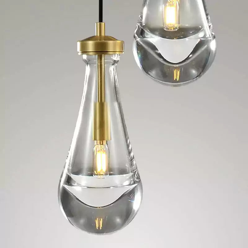 Raindrop 2 Lights Rod Round Chandelier