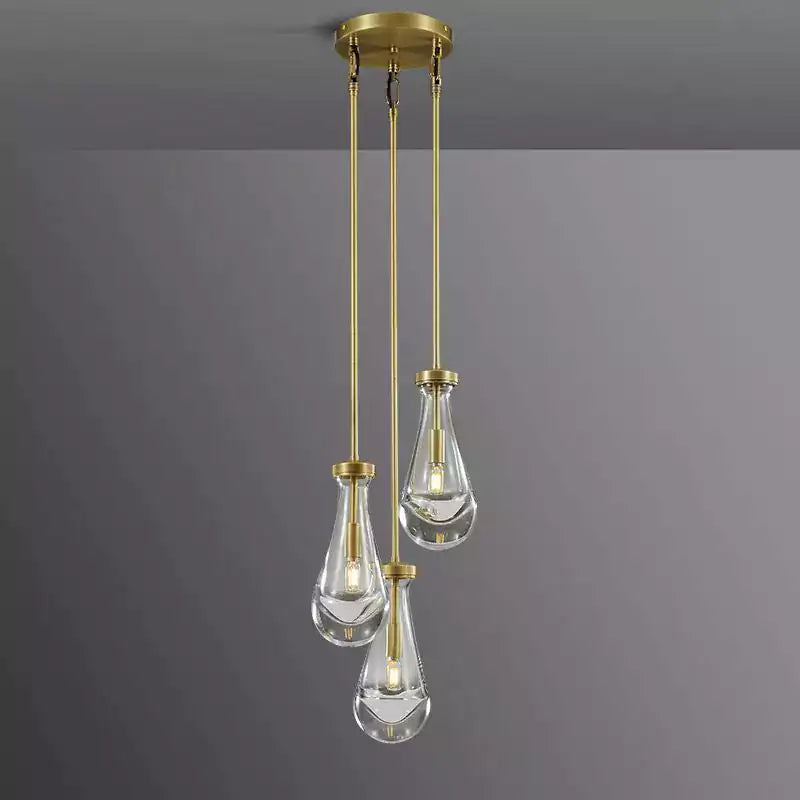 Raindrop 3 Lights Rod Round Chandelier