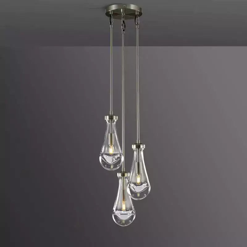 Raindrop 3 Lights Rod Round Chandelier