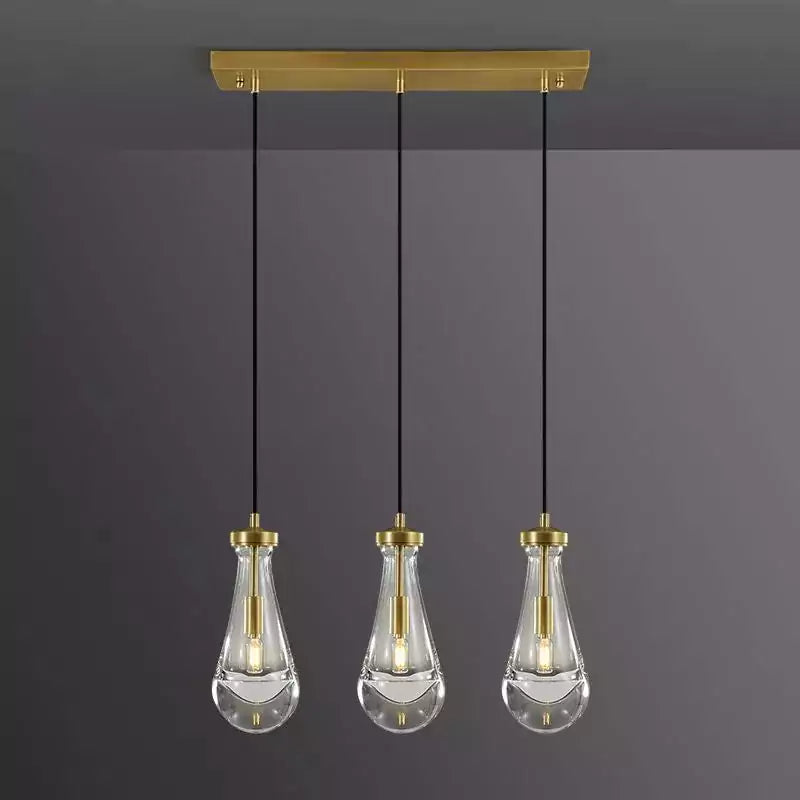 Raindrop 3 Lights Rectangular Chandelier