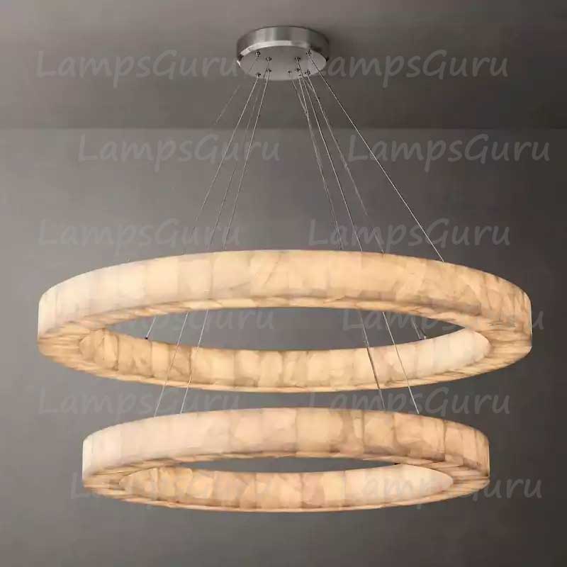 Rivagey Two Tier Round Calcite Chandelier 60"