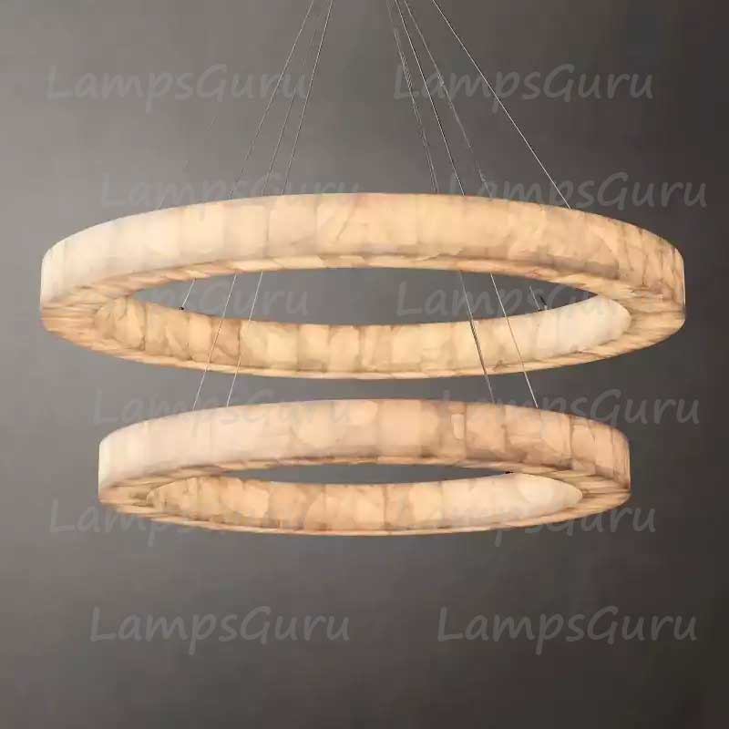 Rivagey Two Tier Round Calcite Chandelier 60"
