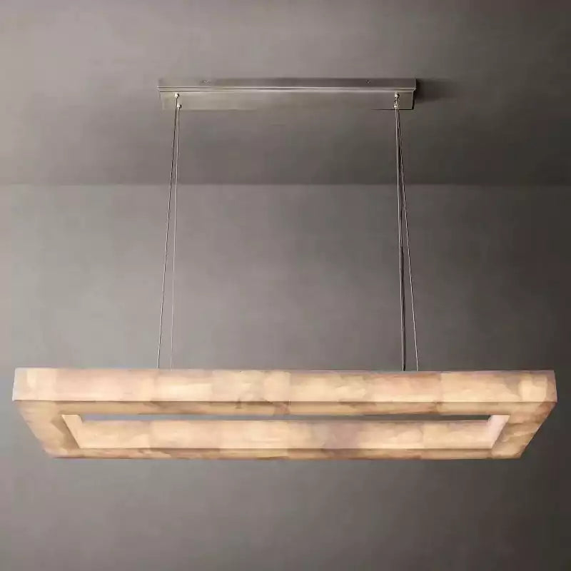 Rivagey Rectangular Calcite Chandelier 54"