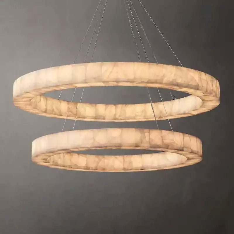 Rivagey Two Tier Round Calcite Chandelier 60"