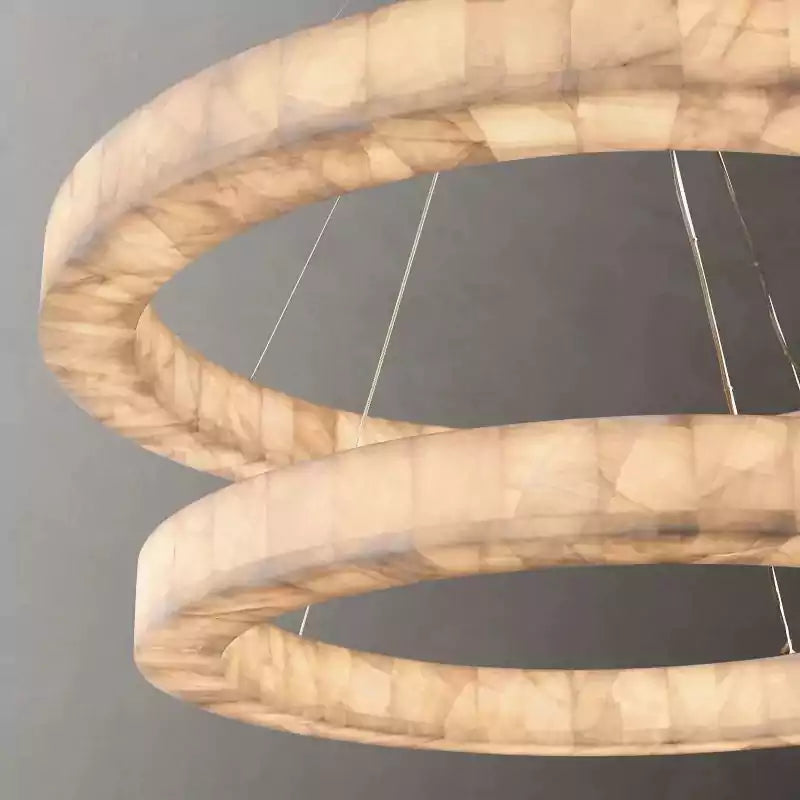 Rivagey Two Tier Round Calcite Chandelier 60"