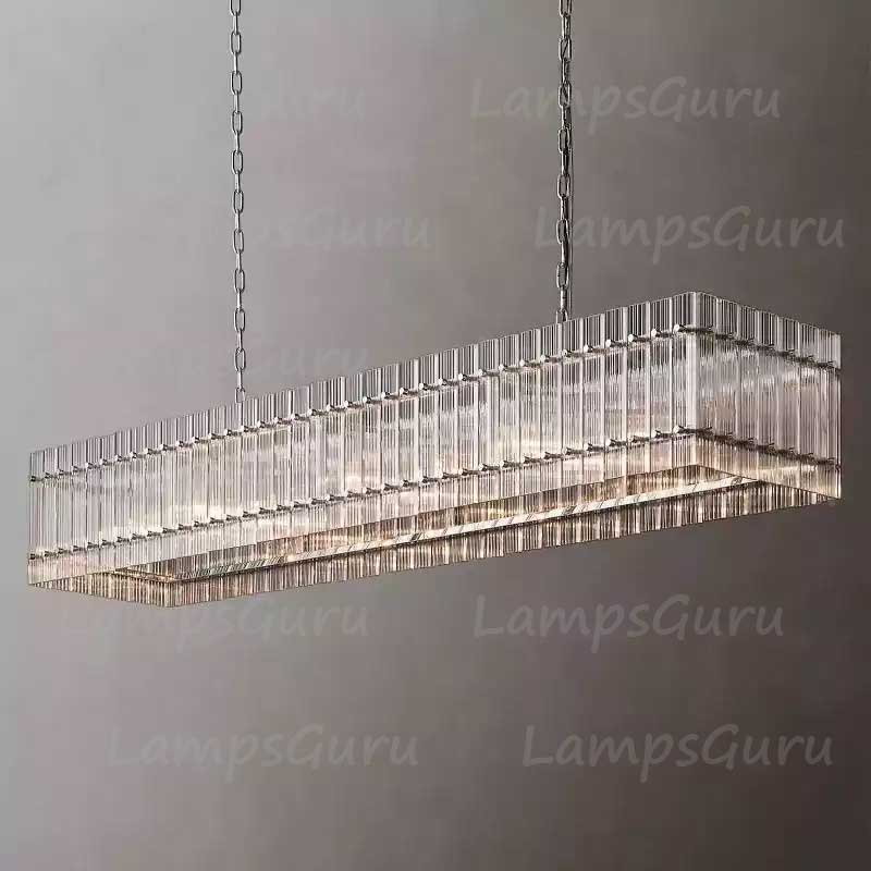 San Marcon Modern Rectangular Chandelier 72"