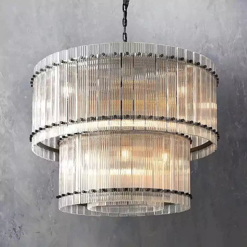 San Marcon Two Tier Round Chandelier 37"