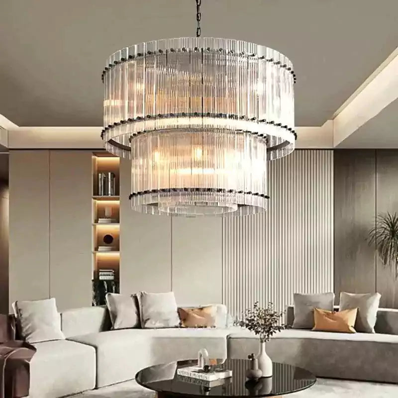 San Marcon Two Tier Round Chandelier 37"