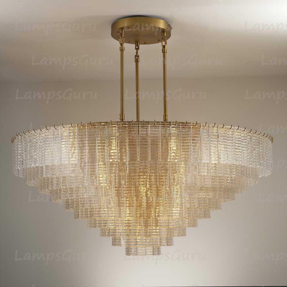 Sireney Clear Glass Round Chandelier 65"