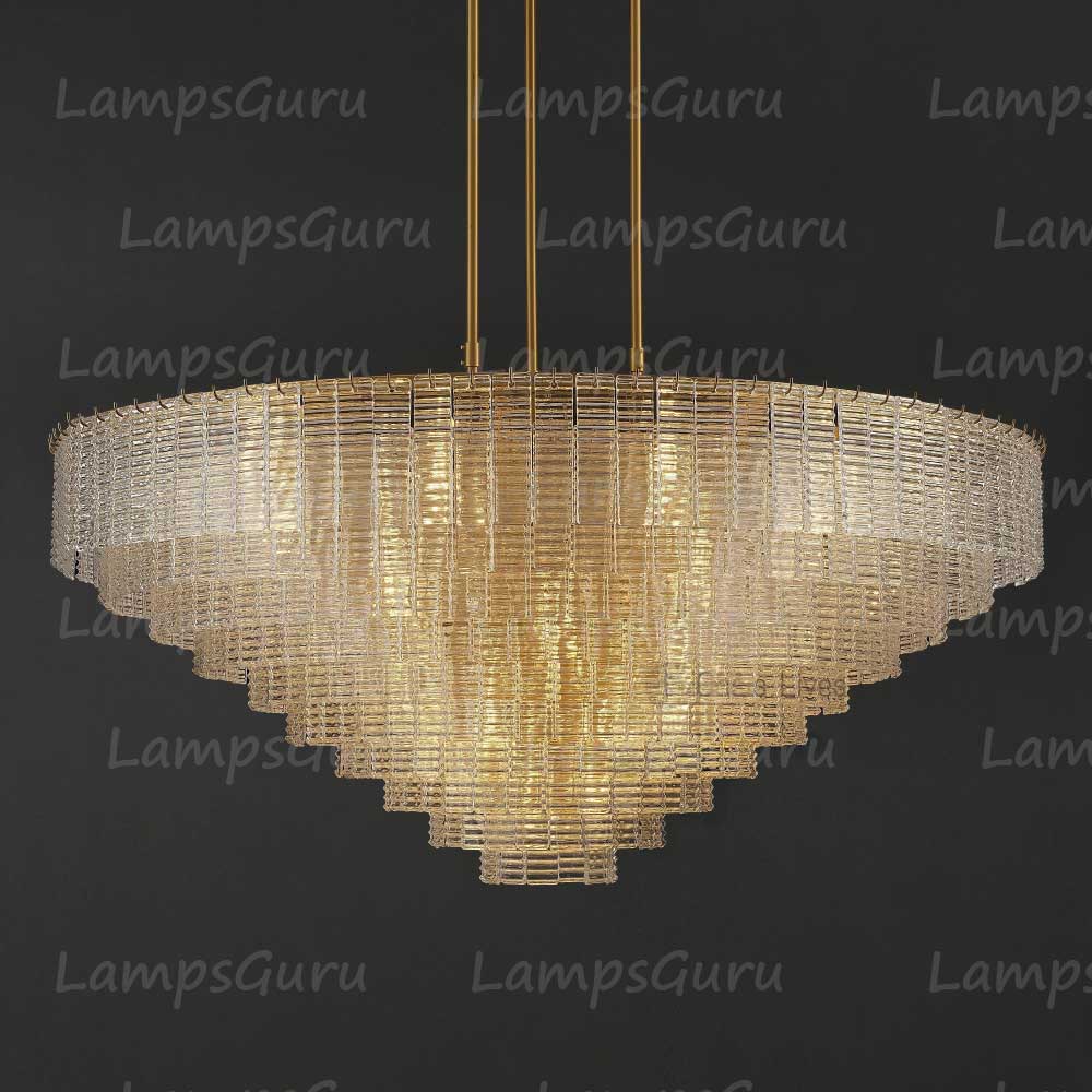 Sireney Clear Glass Round Chandelier 65"