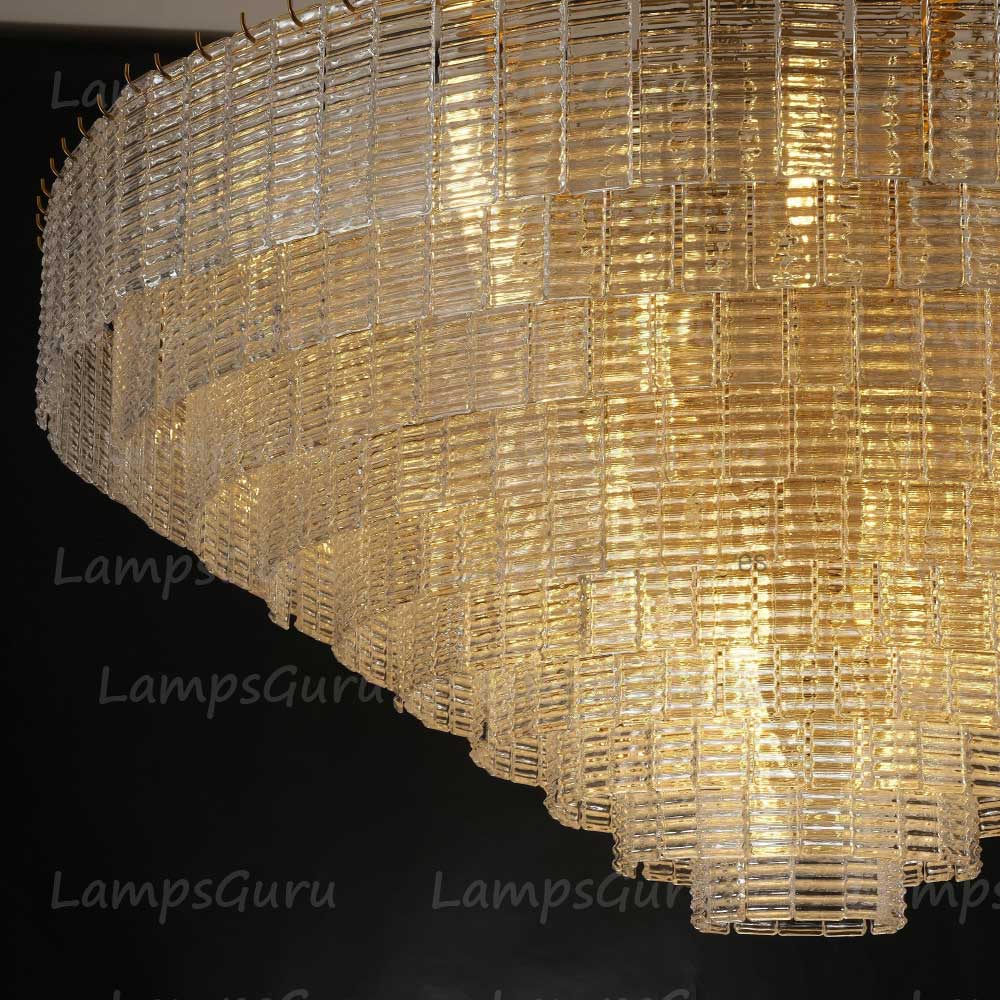 Sireney Clear Glass Round Chandelier 65"