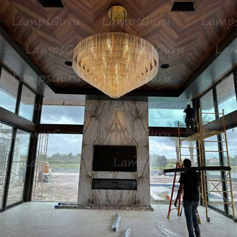 Sireney Clear Glass Round Chandelier 65"
