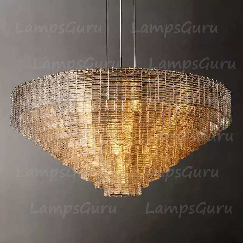 Sireney Clear Glass Round Chandelier 65"