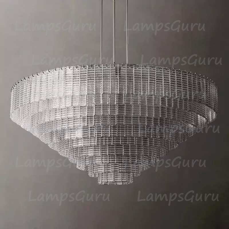 Sireney Clear Glass Round Chandelier 65"