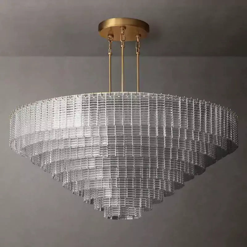 Sireney Clear Glass Round Chandelier 65"