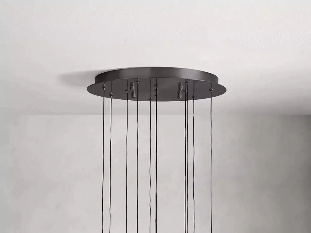 Solitaire Raindrop Round Chandelier