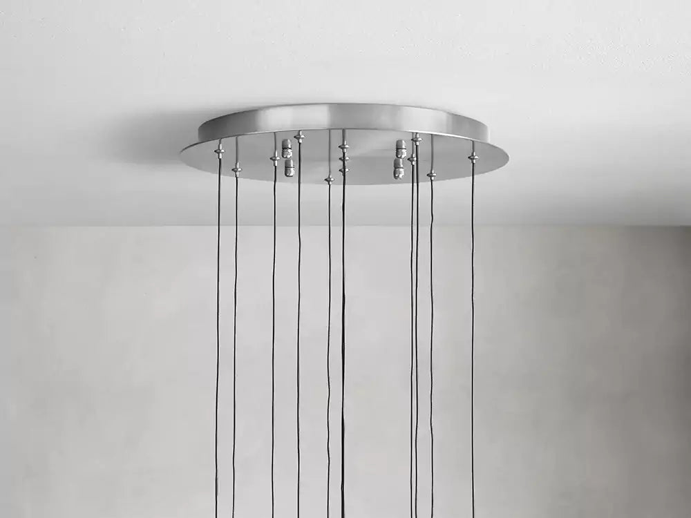 Solitaire Raindrop Round Chandelier
