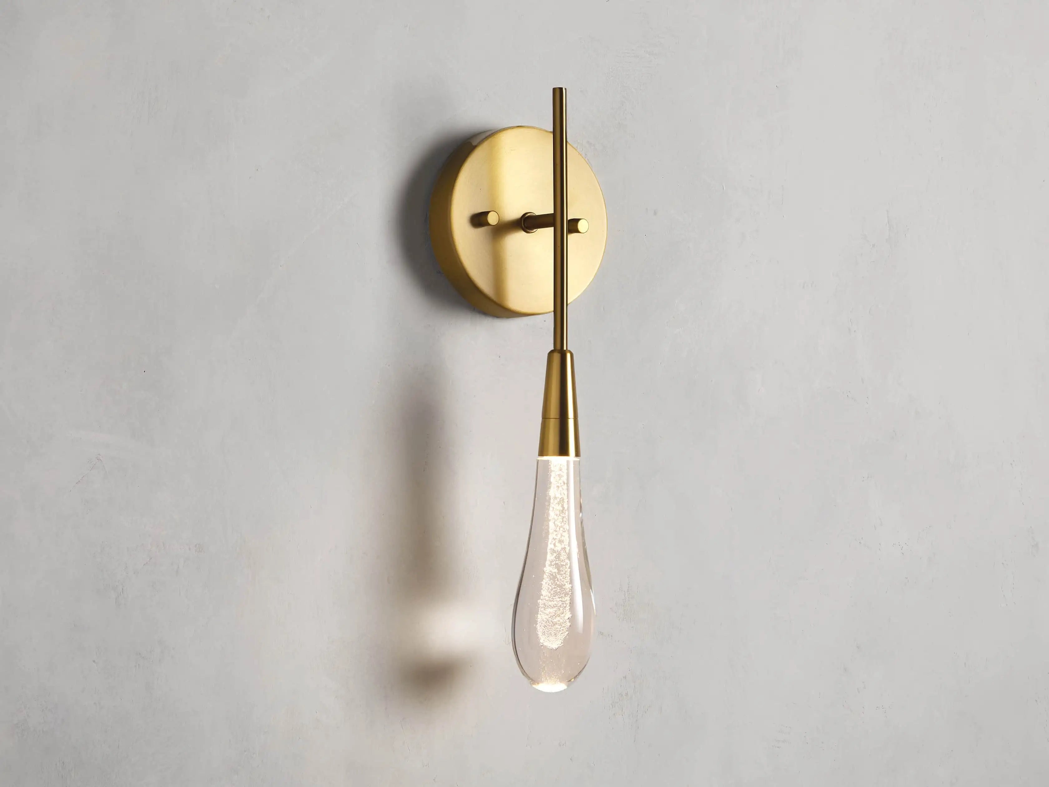 Solitaire Glass Raindrop Wall Sconce