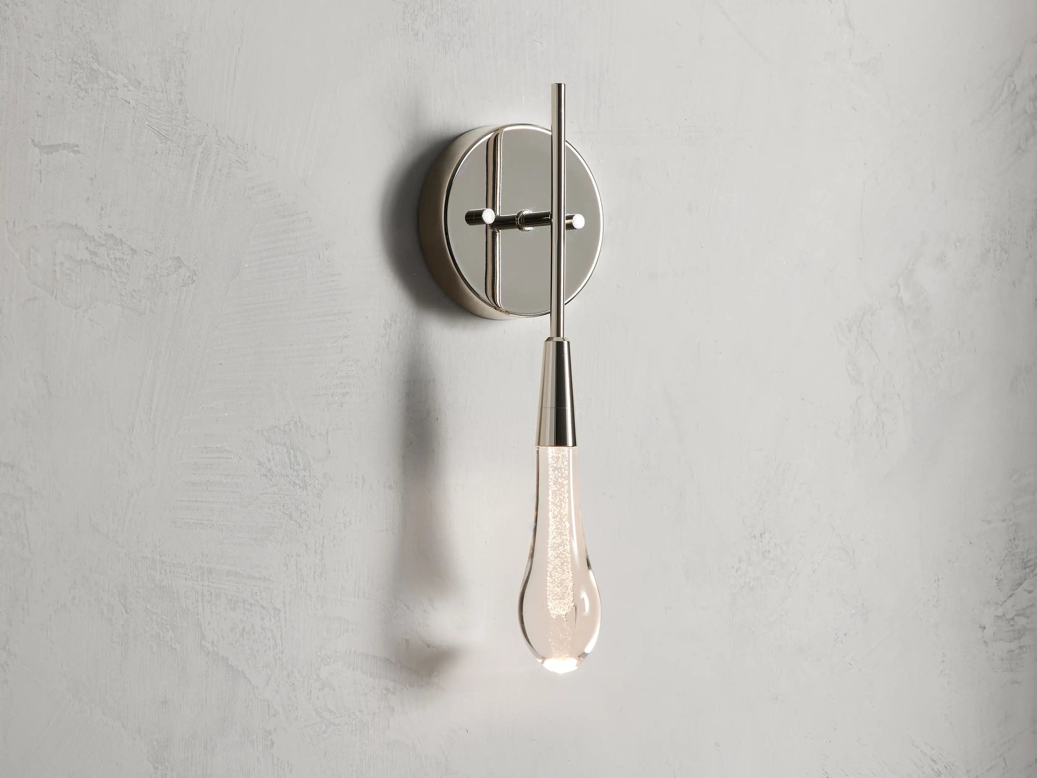 Solitaire Glass Raindrop Wall Sconce